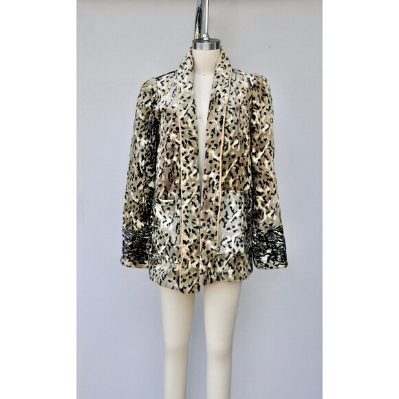 Vintage Faux Fur Leopard Jacket Coat - Faux Fur Spotted Cheetah Leopard XXS - XS - Picture 8 of 10